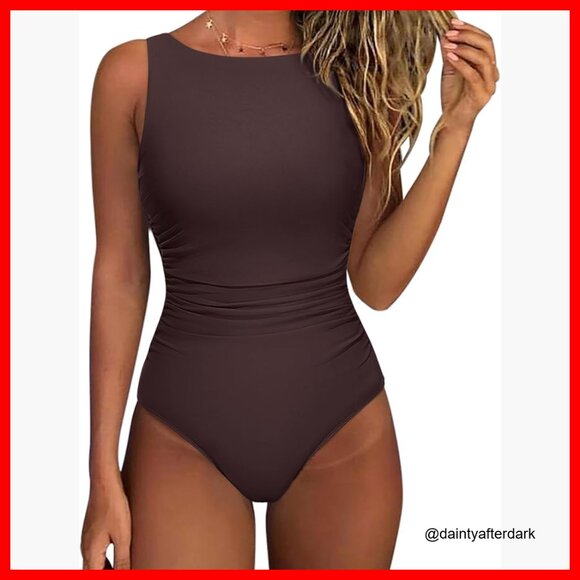 Other - One Piece Ruched Swimsuit Tummy Control Backless Bathing Suit 80% Nylon 20%